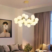 nordic chandelier modern minimalist dining room living room creative personality round golden chandelier