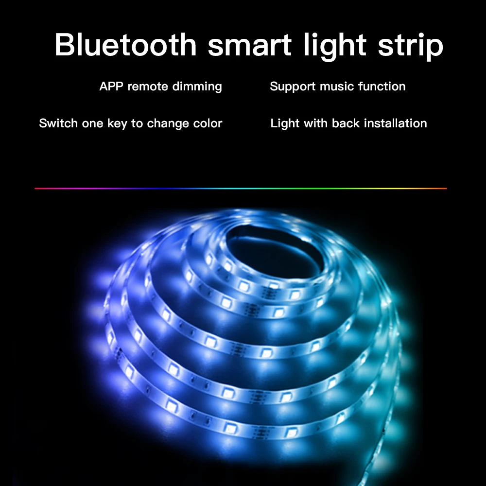 

Bluetooth LED Strip Lights Bluetooth Light Strip RGB Ribbon Lamps For Room Decoration Flexible Lamp Tape Ribbon Home Decoration