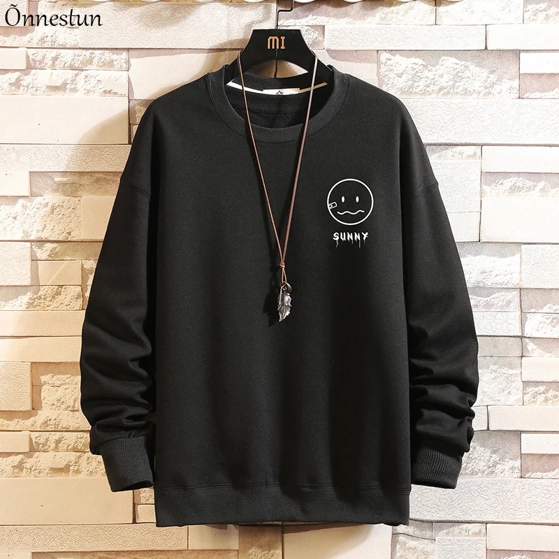 

Onnestun Print Pullover Sweatshirts Streetwear Men Clothing Skateboard Hoodies Harajuku Casual One Piece Sweatshirt