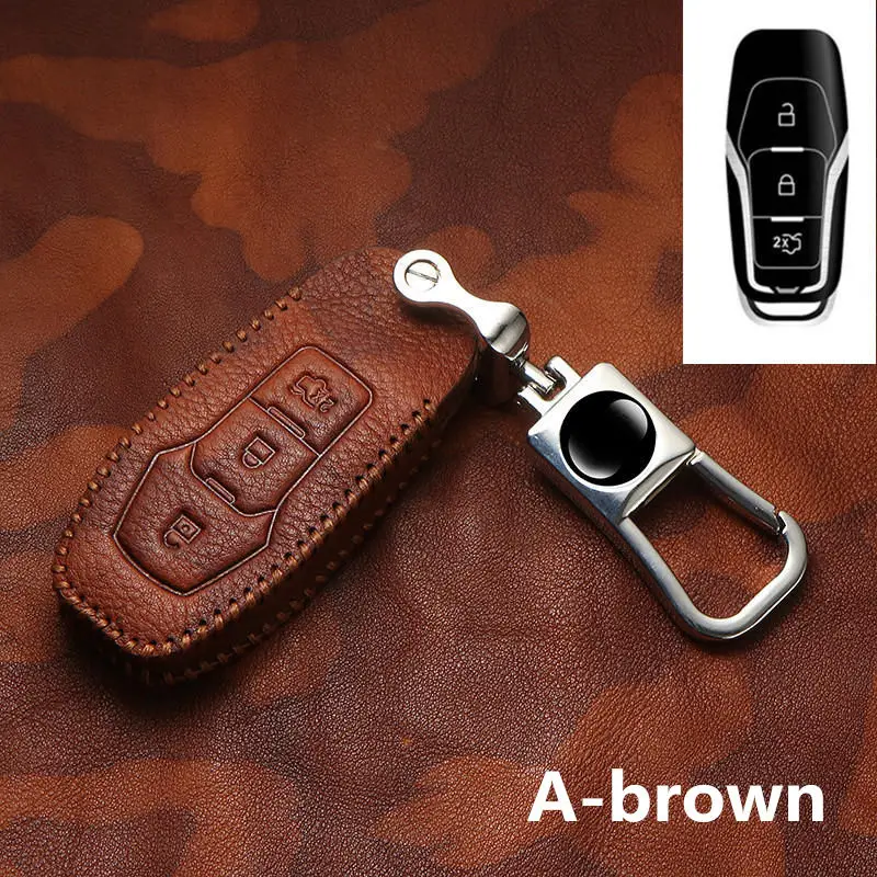 Smart Key Shell Accessories 3 Buttons Case for Car Cover Protector Leather For Ford Mustang Taurus New Mondeo | Автомобили и