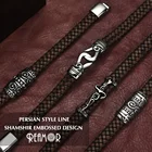 Роскошный браслет REAMOR из персидской воловьей кожи с фианитом, с узлом, спиралью, магнитной застежкой из нержавеющей стали, коричневый