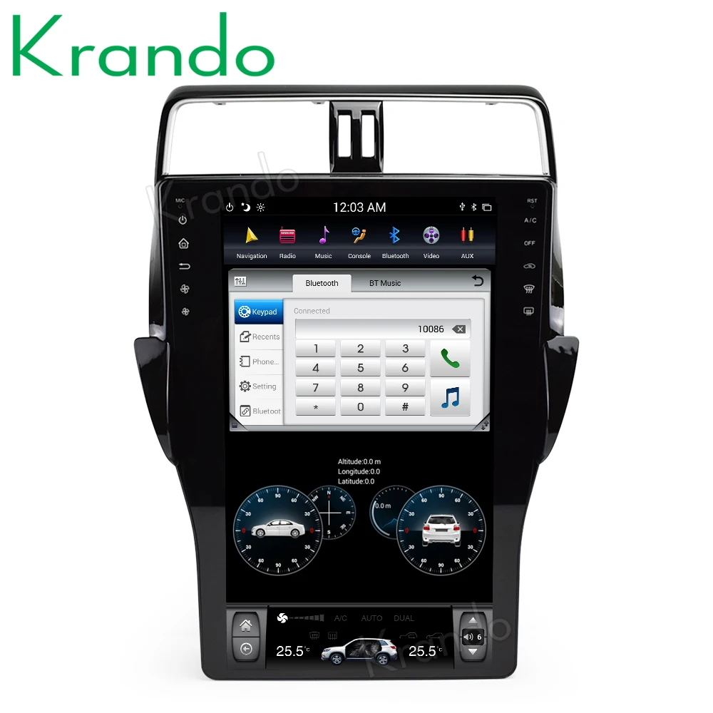 Автомобильная аудиосистема Krando 16 дюймов в стиле Tesla Android 9 0 gps навигация для Toyota Prado
