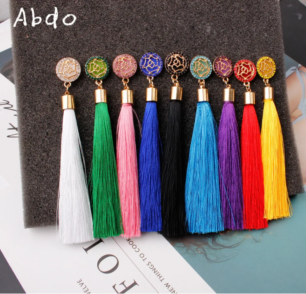 Abdo богемные хрустальные висячие серьги с кисточкой для женщин Женские Модные