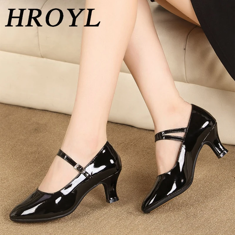 

HROYL Dance Shoes Latin Tango Ballroom Jazz Modern for Women Girls Ladies 3.5/5.5CM Heels Rubber Sole Wholesale Gold/Silver/Red