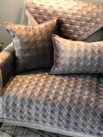 custom plush sofa cushion leather sofa protection slipcover corner sofa non slip sofacover 234 seat velvet sofa cover