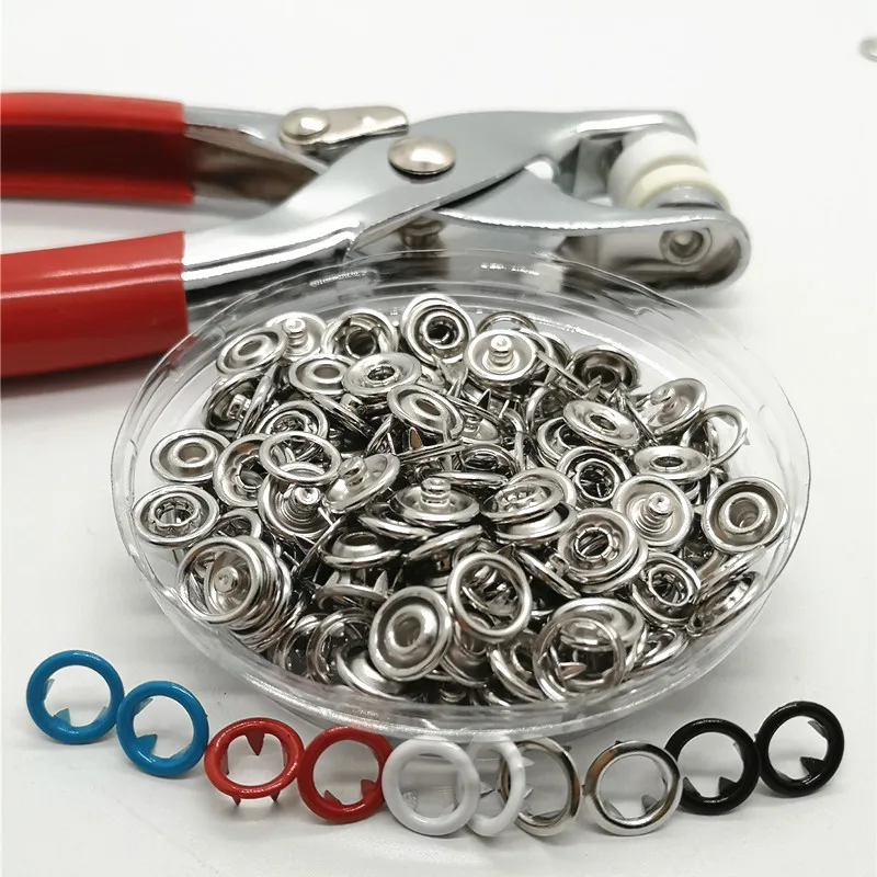 _ 100 комплектов длинной пряжки + ручной инструмент для зажима металлические