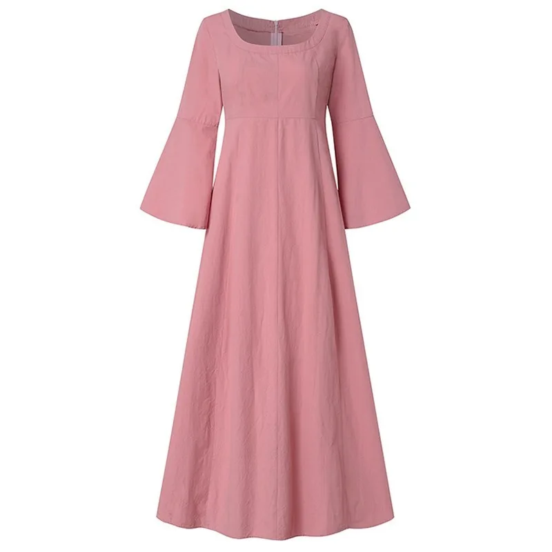 

Fashion Vintage Vestido De Festa Vestidos Dress Women Robe Femme Plus Size Cotton Linen Chinese Style A-Line Solid Ankle-Length