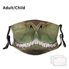 Моющаяся маска для рта с фильтром и принтом монстра Грина, страшный динозавр, крокодил, улыбка, Острый зуб, Кристофер