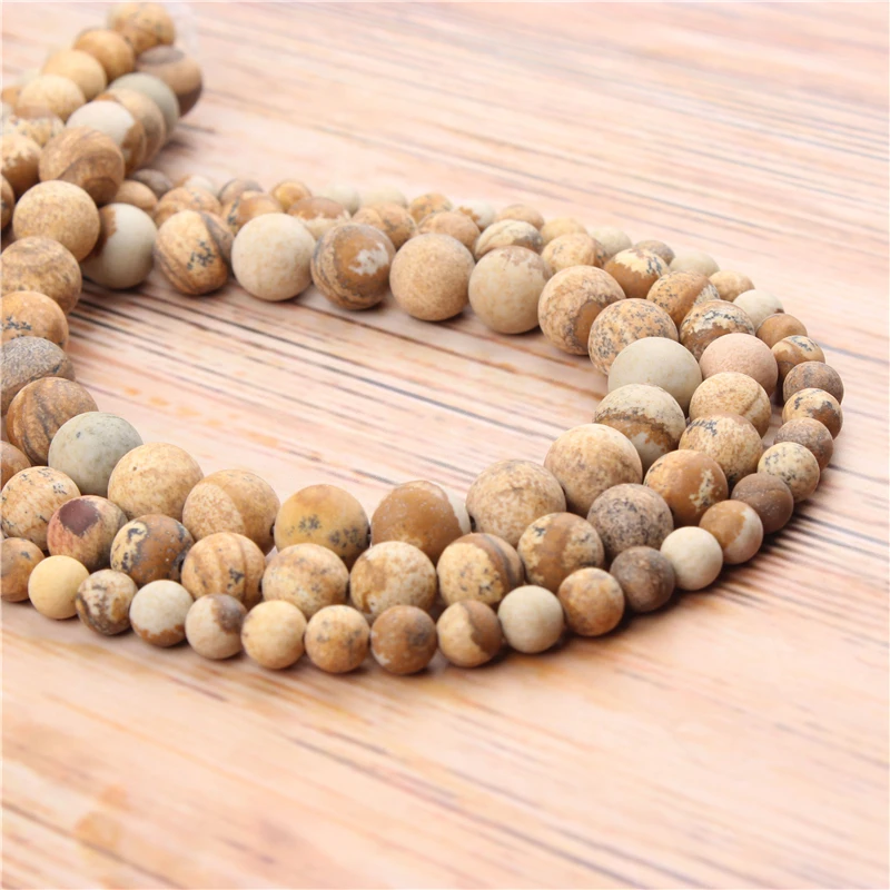 

Wholesale Picture Stone 4/6/8/10 / 12mm Natural Stone Loose Beads Jewelry Bracelet Necklace Make