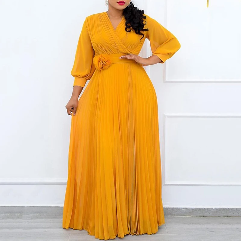 

2022 Dresses for Women Evening Party Long Chiffon Dress with Belt Elegant Maxi Dress Wholesale Items Dropshipping