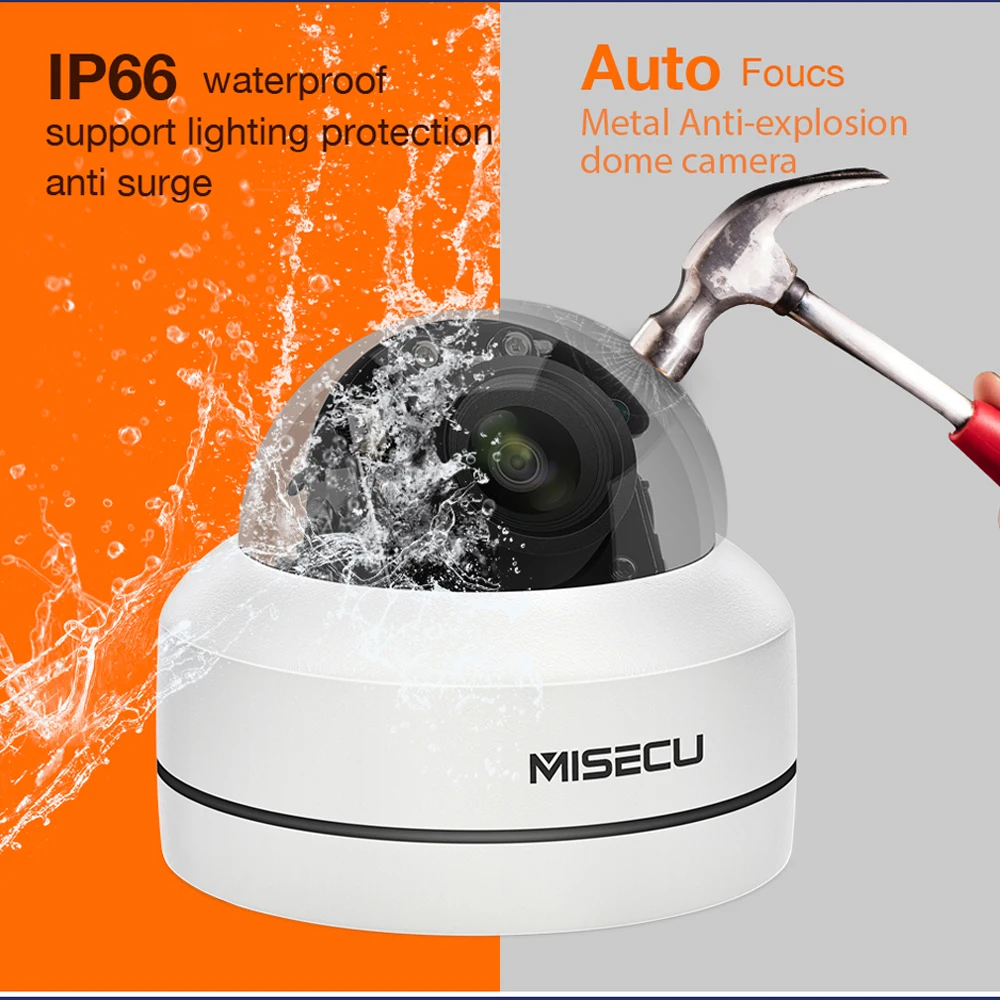 IP-камера MISECU 2 МП H.265 PoE PTZ купольная мини-камера ONVIF для систем видеонаблюдения