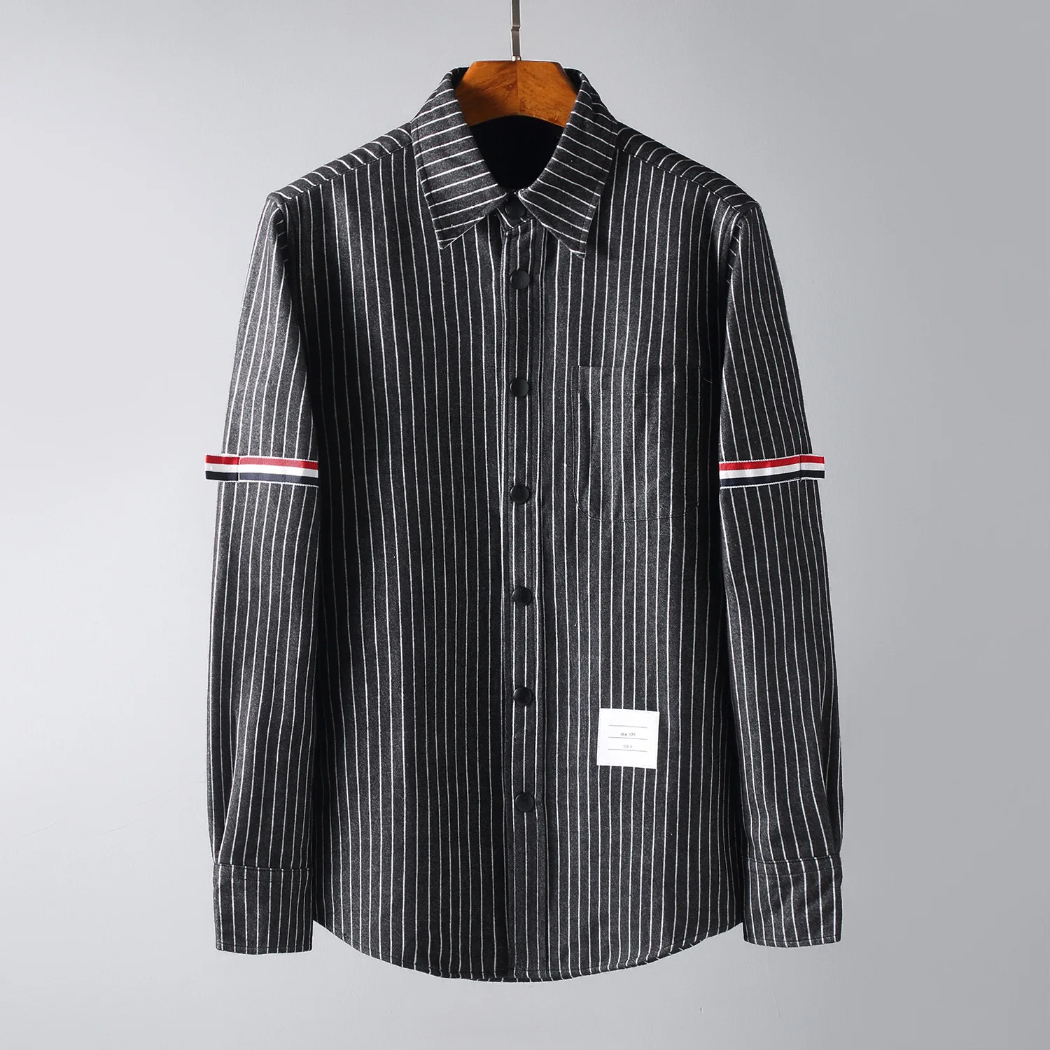 

New Men Oxford Classic White striped Fashion Cotton Casual Shirts Shirt high quality Pocket long-sleeves Top thicken S 2XL #M50