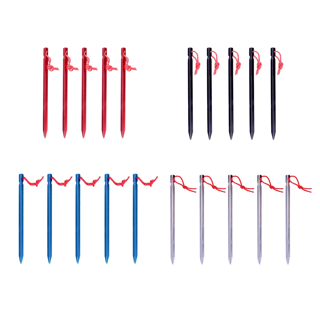 

5Pcs Ultralight 23cm Aluminud Nm Alloy Tent Pegs Grounail Stakes Camping Tents Accessories