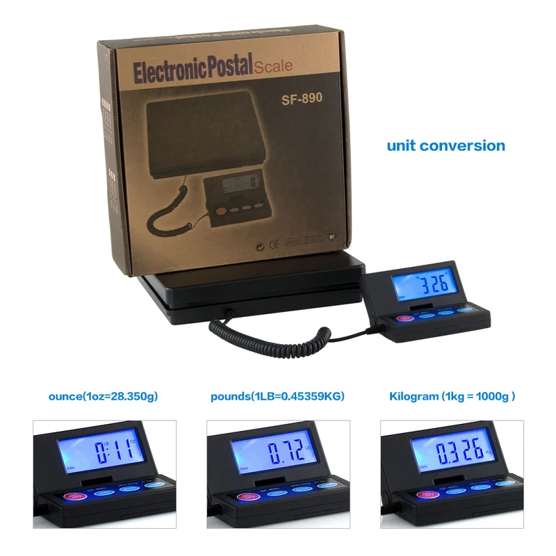 B&aacute;scula de plataforma de equipaje, paquete electr&oacute;nico LCD, Mini port&aacute;til, 2g, 50kg-3