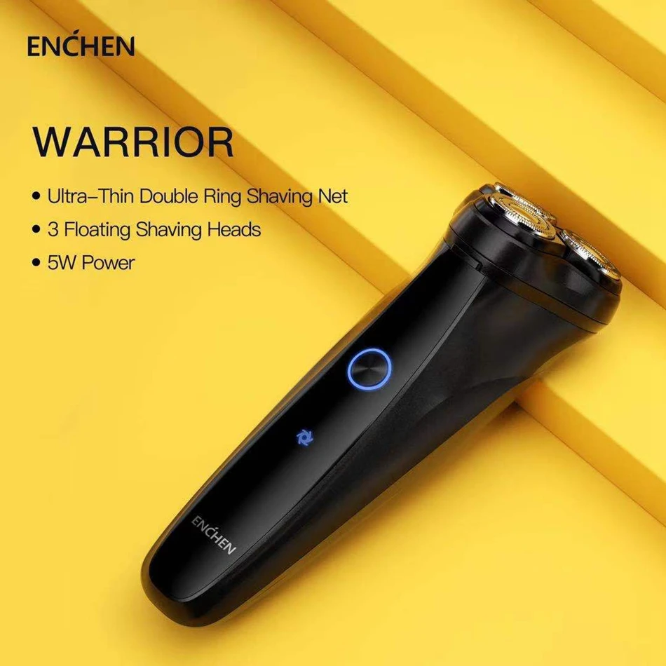 

ENCHEN Warrior Razor Electric Shaver For Men Beard Trimmer With 3-floating Shaving Head Waterproof Flushable Beard Cutter Razor