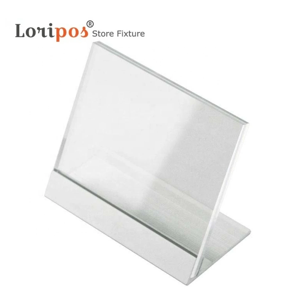 

l Shape Aluminium Sign Table Price Tag Display Acrylic Photo Picture Frame Label Stand Office Desk Name Card Holders