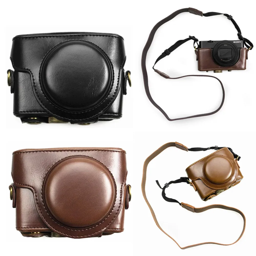 Сумка для камеры из искусственной кожи в стиле ретро Жесткий Чехол Sony RX100 Mark VI V VA IV