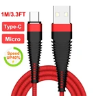 1 м кабель с разъемом микро-usb типа быстрой зарядки телефона для зарядки и передачи данных для Samsung S5 S6 S7 Galaxy A3 A5 A7 Type-C USB-C кабель для Android