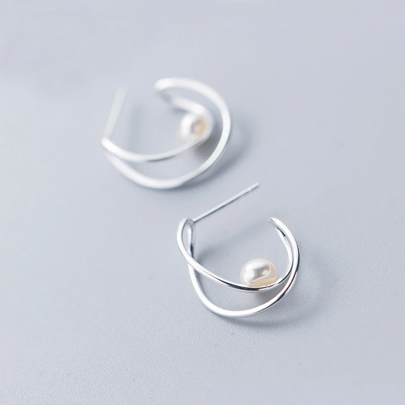 Женские серьги гвоздики из серебра 925 пробы с жемчугом|Серьги-гвоздики| |