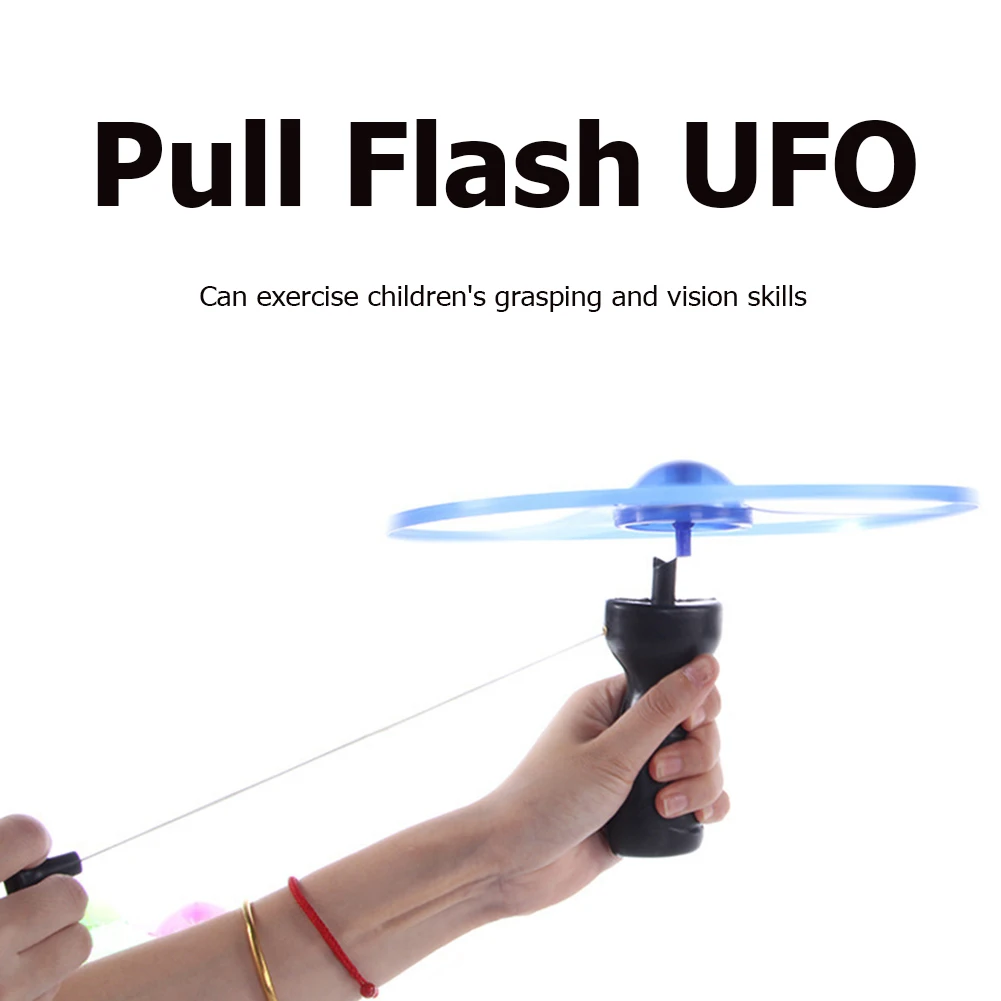 Disco volador de l&iacute;nea de tracci&oacute;n de pl&aacute;stico luz intermitente LED platillo volador juguete para ni&ntilde;os m&aacute;quina educativa de Aprendizaje Temprano juguete-4