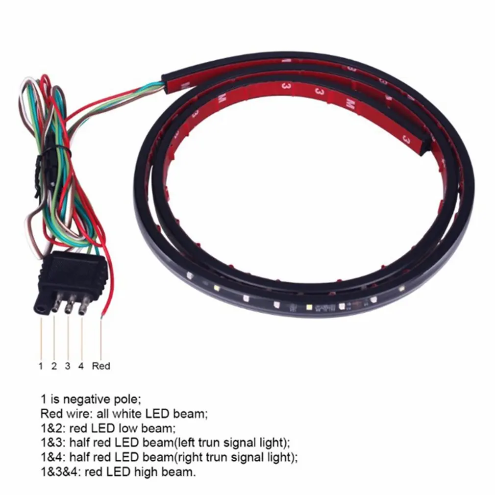 

48 дюймов 72SMD светодиодный фонарь для задней двери светодиодный рулевой двухцветный тормоз для грузовика