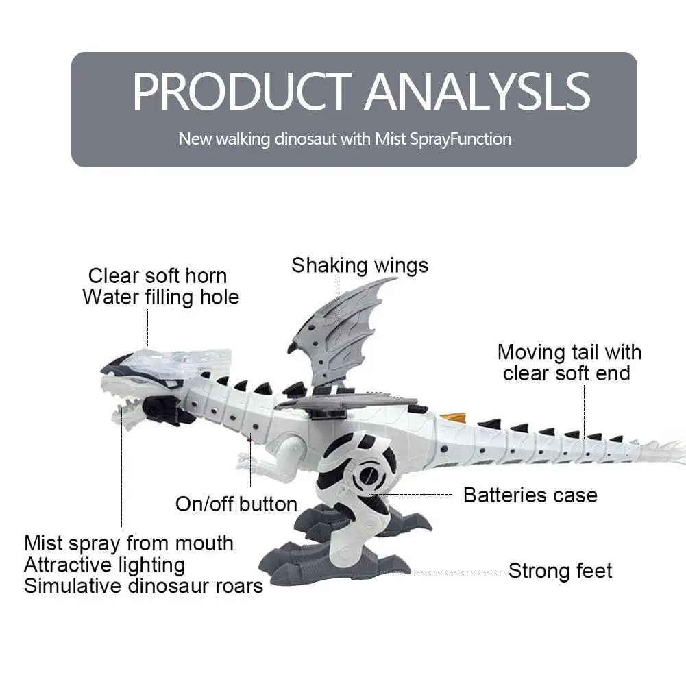 Механические игрушки Динозавры с распылителем электрическая