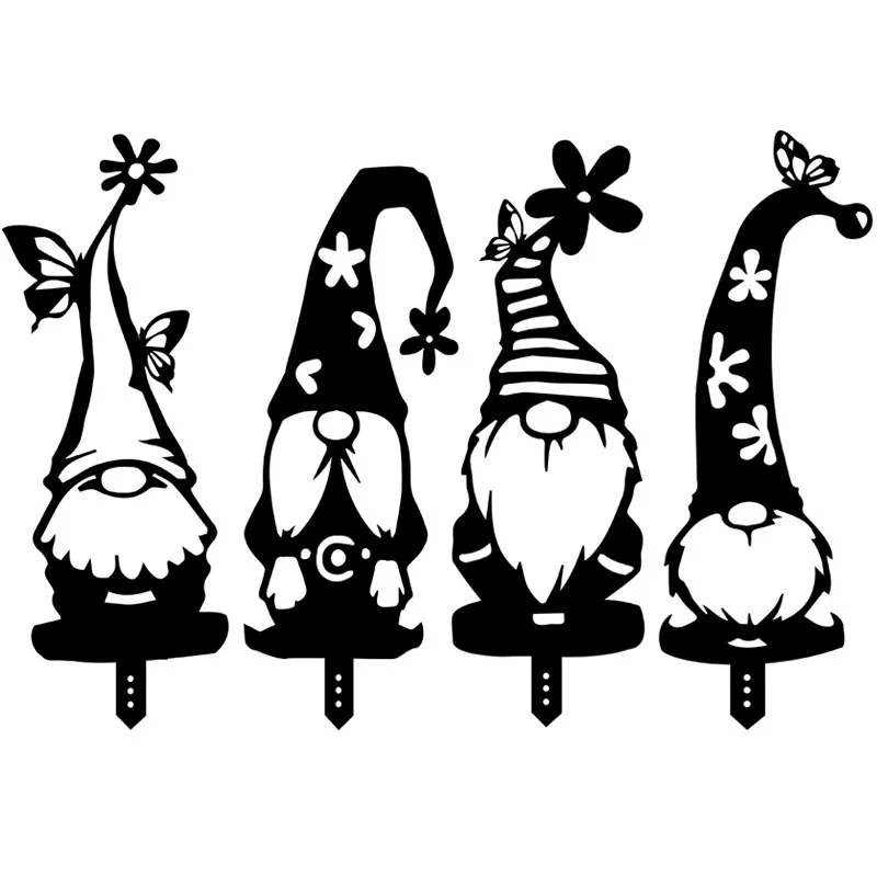 

Уличная садовая черная акриловая ветка, карликовый металлический эльф, украшение для сада, полые вставки, карточка, украшение для двора, газ...