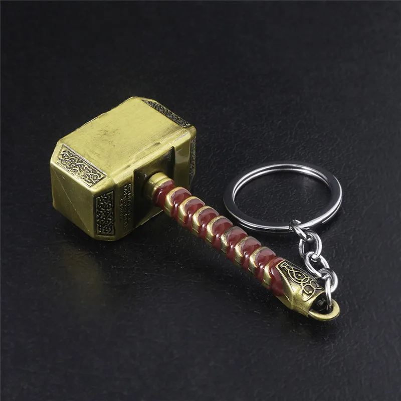 

2021NewThor Hammer Metal Keychain Men Women Car Keyring Movie Fans Accessories