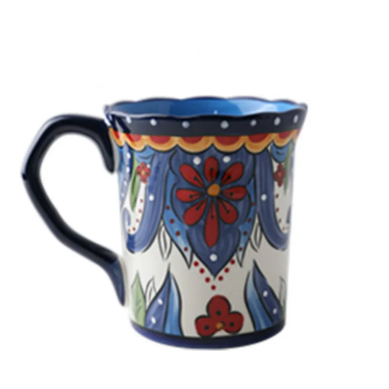 Ручная роспись керамическая кружка для молока и кофе завтрака ручной работы