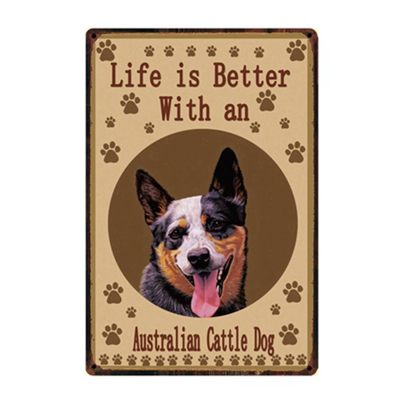 

Life Is Better With An Boxer Yorkie Poodle Metal Sign Tin Poster Home Decor Bar Wall Art Painting 20*30 CM Size Pictures