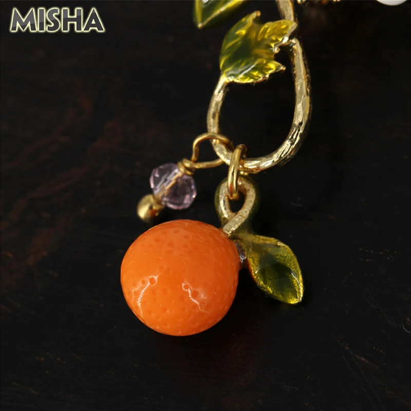 MISHA модные серьги для женщин высококачественное глянцевое покрытие оранжевые дизайнерские серьги для девочек ювелирные изделия для праздничный свадебный подарок L-92