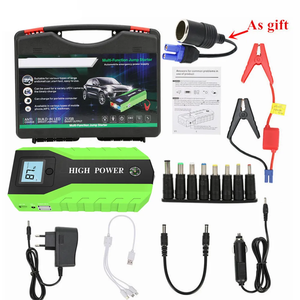 GKFLY Emergency Car Jump Starter 12V 1000a Portable Starting Device Power Bank Car Charger For Car Battery Booster Buster