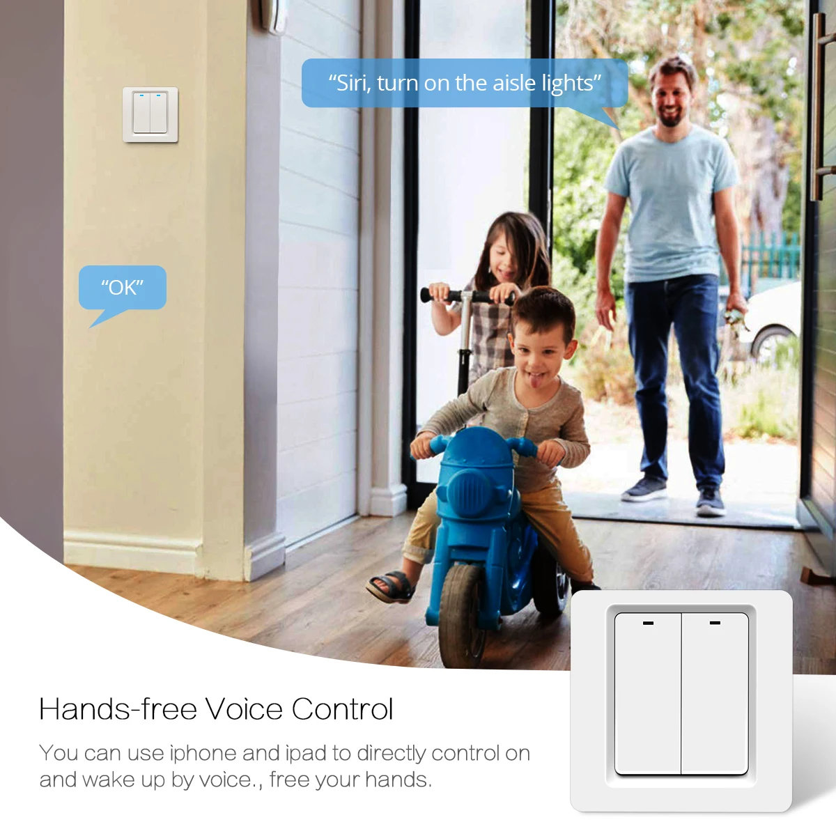 Умный выключатель Apple Homekit 1/2/3 клавиши 1 канал | Обустройство дома