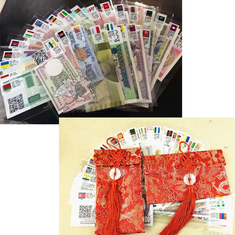 52 шт. заметок из 28 стран UNC набор реальных оригинальных банкнот (истекло не