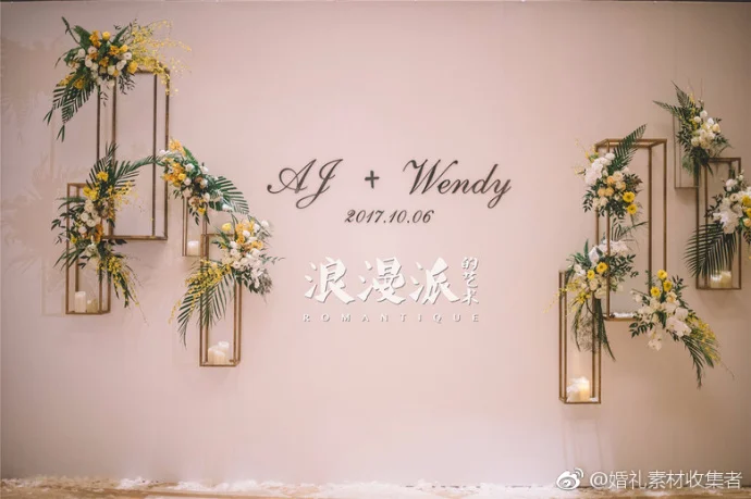 

Wedding customization Wedding background Metal flower stand on the wall