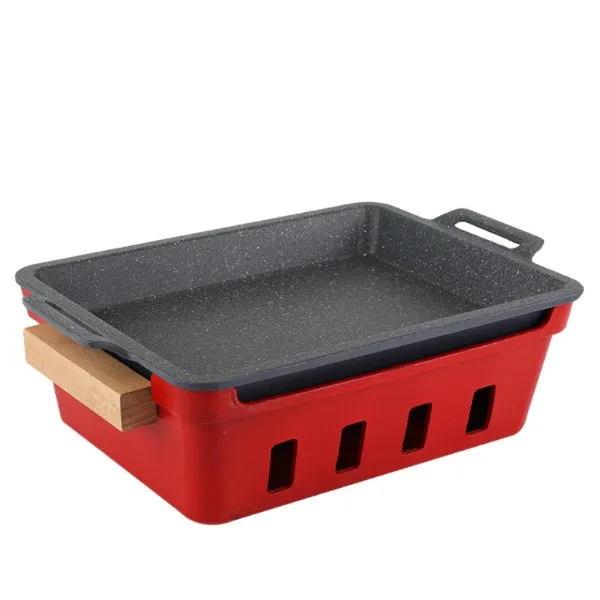 

Гриль для барбекю из алюминиевого сплава, прямоугольная Коммерческая жаровня для рыбы, Защита окружающей среды, удерживающая тепло горелка...