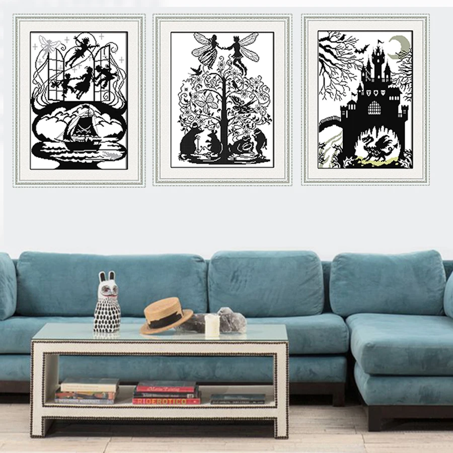 Joy Sunday принцесса и принц сказочные персонажи черно белые картины узоры