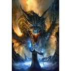 5D алмазная живопись с изображением Восточного огня дракона, Западная древняя искусственная мозаика, вышитая стразы, картина для украшения дома