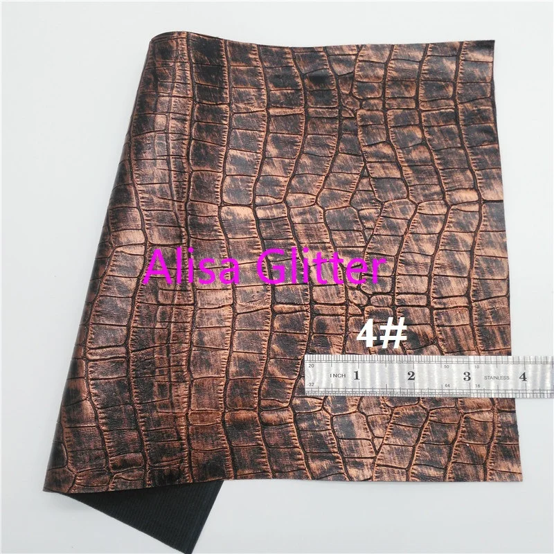 1PCS A4 SIZE 21X29cm Alisa Glitter BROWN Fabric Croco Faux Leather Synthetic PU for Bow DIY G33A | Дом и сад