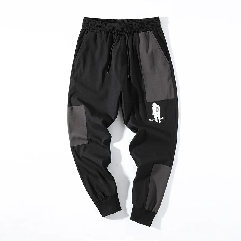 

2021 New Men's Trousers Autumn Trend Loose Wild Large Size M-5XL Color Matching Sports Casual Pants Men Pantalones De Hombre