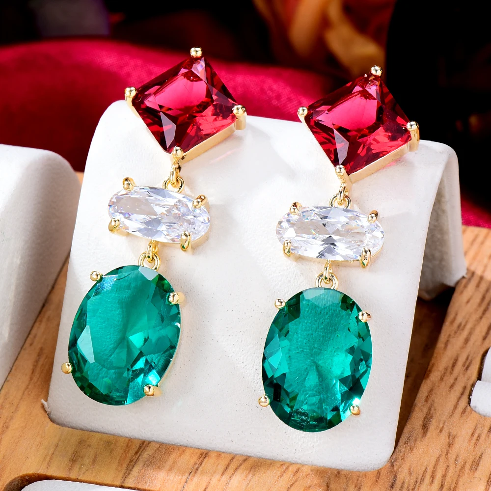 

Siscathy New Korean Geometry Zircon Pendant Earrings For Women Fashion Trend Crystal Earrings Jewelry Hanging Earrings Accessory