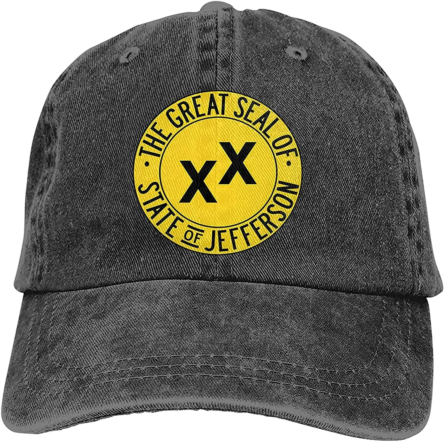 

Jefferson State Flag Outdoor Men's Baseball Cap Sports and Leisure Adjustable Cowboy Hat Performance Cap Gray