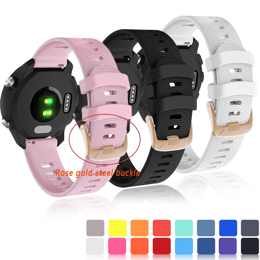 Силиконовый ремешок для часов Garmin Forerunner 645 245 vivomove 3t HR из розового золота со