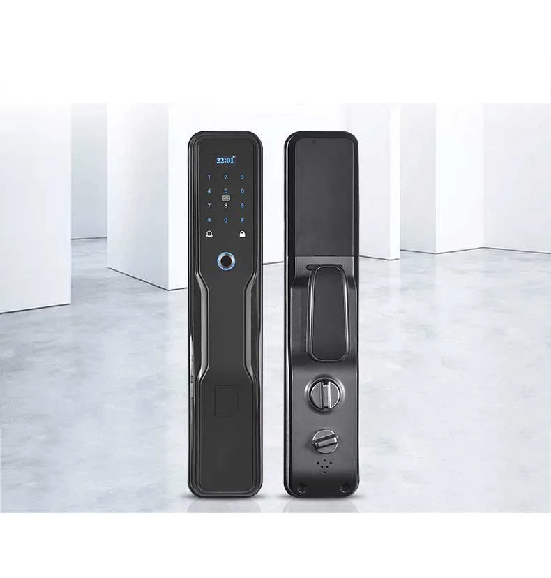 

Tuya TTlock smart fingerprint glass door lock home safety digital electronic lock with wifi app password rfid unlock