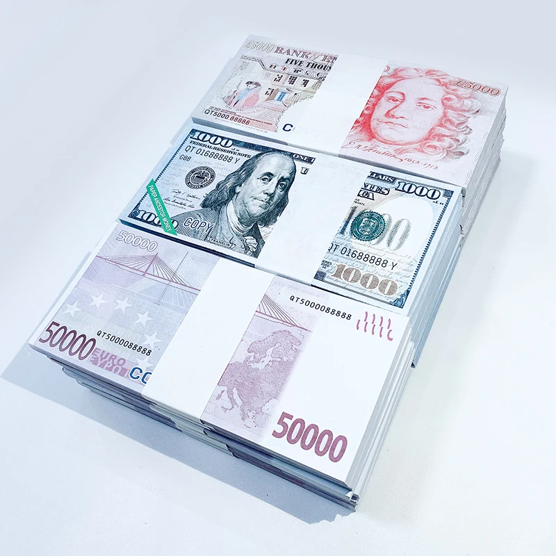 Комбинированная бумага доллар евро фунт валюта реквизит монеты для предков