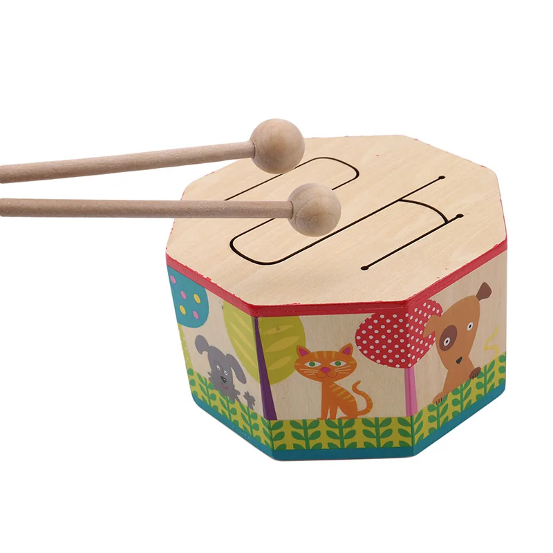 

Wooden Teaching Instrument Drum Early Education Toy Octagonal Music Drumming For Children Percussion Instrument Educational Toys