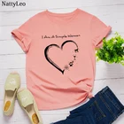 100% Хлопковая женская рубашка размера плюс, модная футболка с принтом сердца и надписями футболки для женщин с О-образным вырезом с коротким рукавом футболки женские футболки Топ