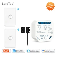 loratap wifi garage door sensor controller opener with rf switch tuya smart life google home alexa echo app alert no hub needed