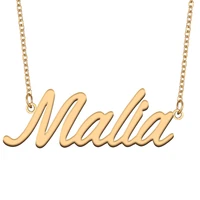 malia name necklace for women stainless steel jewelry 18k gold plated nameplate pendant femme mother girlfriend gift