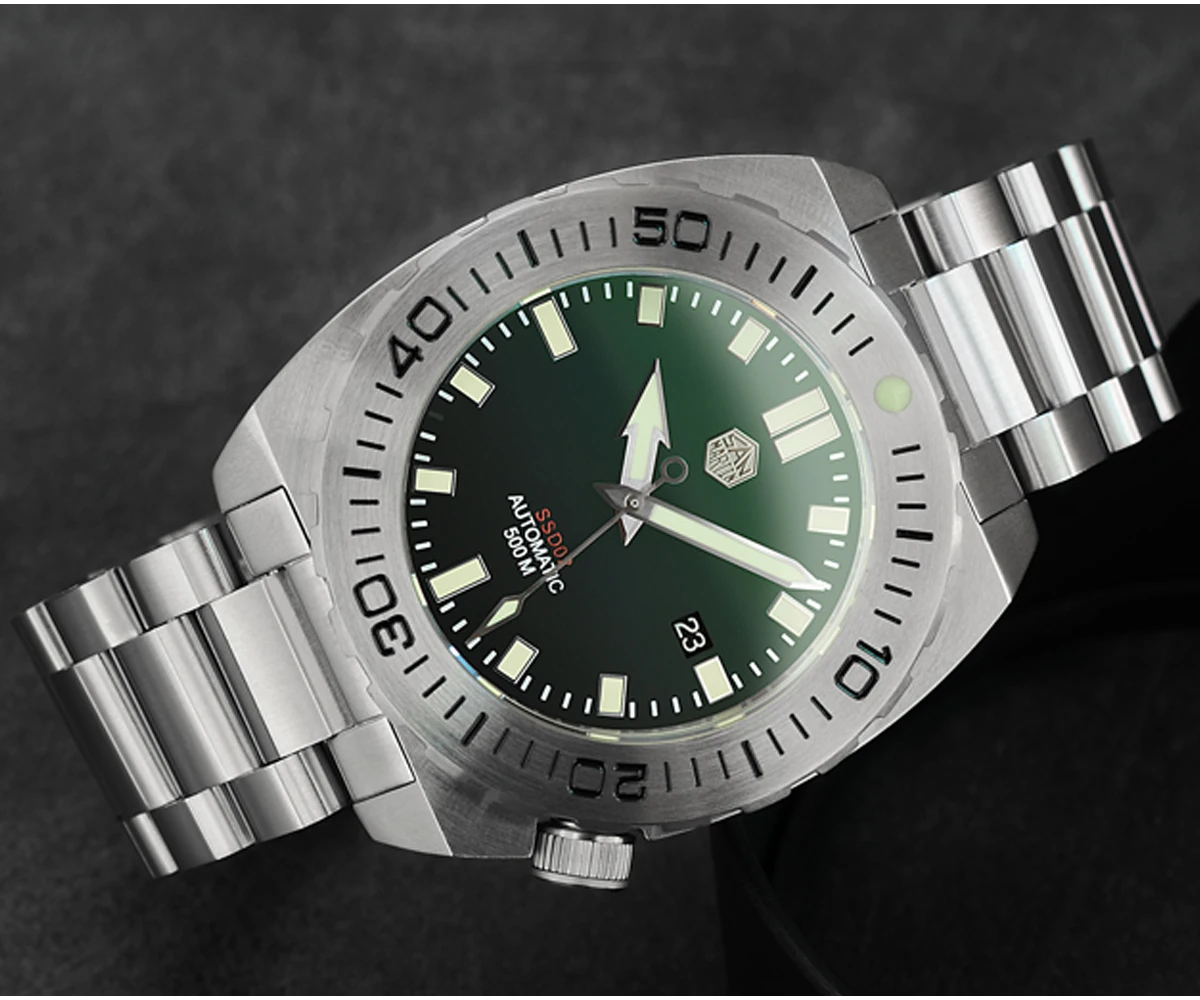 San Martin Diver часы Мужские механические часы Автоматические сапфировые водонепроницаемые 500 м светящиеся из нержавеющей стали Ограниченная серия